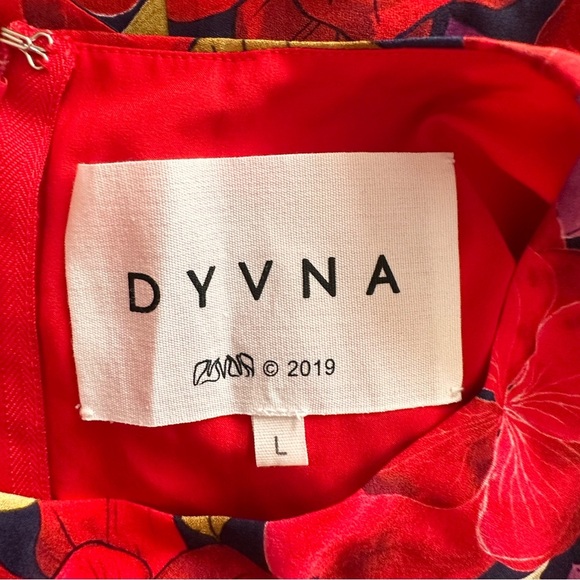 DYVNA Red Green Floral Silk Maxi Dress - Picture 6 of 7